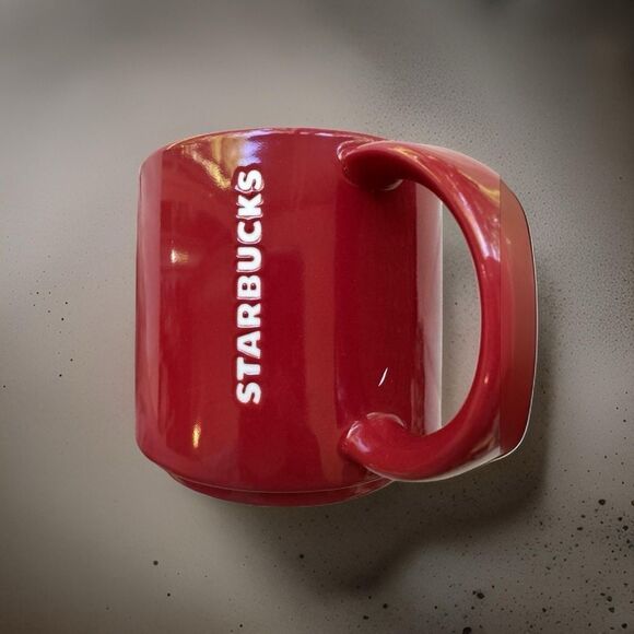 Starbucks Coffee Mug Cup 2012 Red Embossed White Logo 14oz Barista - Picture 3 of 4